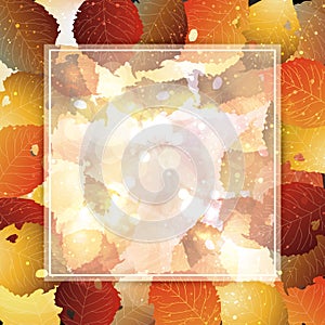 Dead leaf illustration frame background