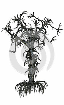Dead scary tree with lots of branches - 3D render