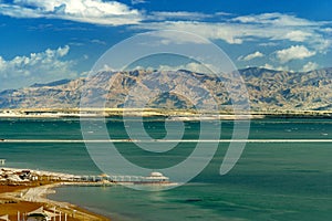 Dead Sea against the background of mountains