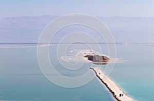 Dead Sea beach island.