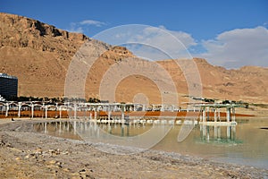 Dead Sea in the morning in sunny weather