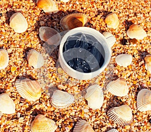 Dead sea mud for spa treatments in a cup