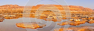 Dead Sea Panorama Israel salt islands sunrise morning landscape nature