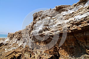 Dead sea salt at Jordan, Middle East