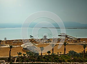 Dead Sea, is a salt lake bordering Jordan to the north, and Israel to the west