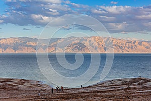 Dead Sea shore in good winter weather