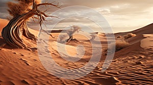 Desert Textures: Trees And Waves In Daz3d Style photo