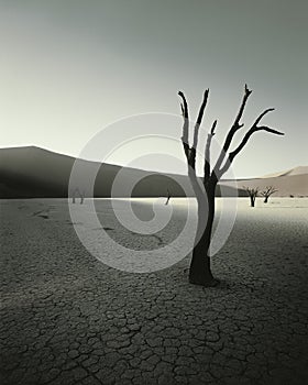 Dead Trees in Arid Landscape