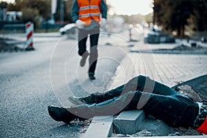 Dead victim during roadworks. Non-compliance with health and safety regulations