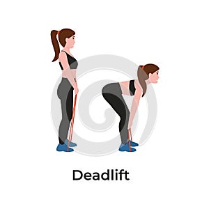 Deadlift, booty workout with resistance bands