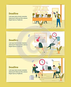 Deadline Approaching Web Banners Templates Set