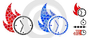 Deadline Burn Clock Composition Icon of Circle Dots