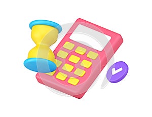 Deadline business time calculation tax mortgage payment accounting annual report 3d icon vector