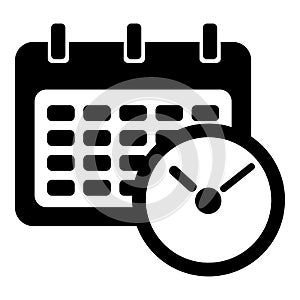 Deadline calendar icon, simple style