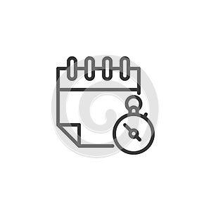 Deadline calendar line icon