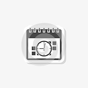 Deadline calendar sticker. Simple illustration of deadline calendar icon for web