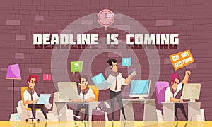 Deadline Is Coming Vector Illustration