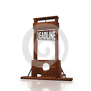 The deadline concept with guillotine isolated - 3d rendering