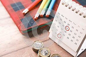 deadline concept with red mark on calendar date