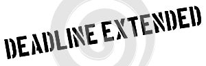 Deadline Extended black rubber stamp on white
