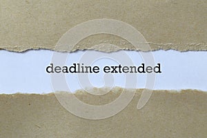 Deadline extended on paper