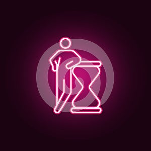 deadline, hourglass neon icon. Elements of conceptual figures set. Simple icon for websites, web design, mobile app, info graphics