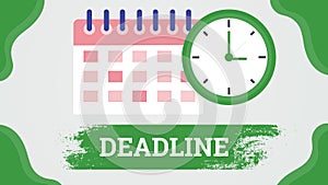 Deadline Lack of time concept illustration with calendar clock time reminder symbol