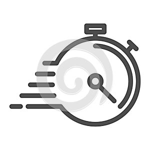 Deadline line icon. Timer with lines vector illustration isolated on white. Stopwatch outline style design, designed for