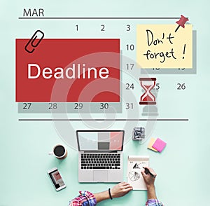 Deadline Note Calendar Planner Concept