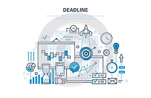 Deadline, project management, planning, implementation deadlines, time management, process control. photo