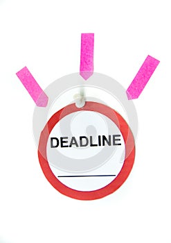 Deadline sign and sticky notes