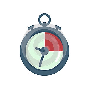 Deadline stopwatch icon flat isolated vector