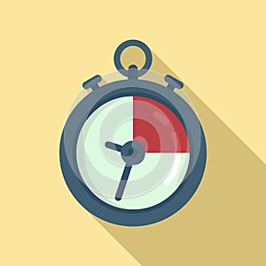 Deadline stopwatch icon, flat style