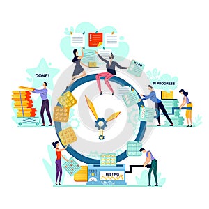 Deadline, time management business concept vector