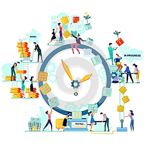 Deadline, time management business concept vector