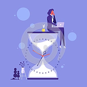 Deadline or time management vector illustration concept