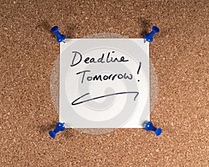 Deadline Tomorrow Memo