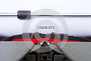 Deadline Typed on Vintage Typewriter photo