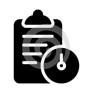 Deadline vector glyph flat icon