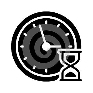 Deadline glyph flat vector icon