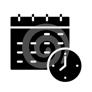 Deadline glyph flat vector icon