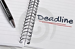 Deadline word on notebook