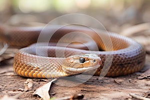 Deadly brown snake in Australia