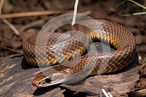 Deadly brown snake in Australia