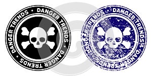 Deadly Danger Trends Stamp with Distress Effect