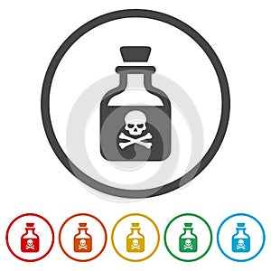 Deadly poison bottle with crossbones label vector illustration