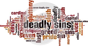 Deadly sins word cloud