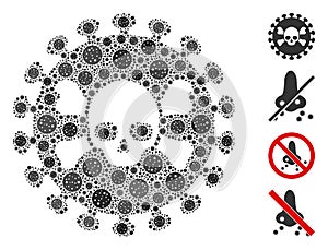 Deadly Virus Mosaic of Covid Virus Icons