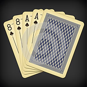 Deadman Hand - vintage playing cards vector illustration