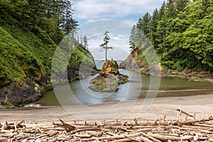 Deadman`s Cove at Cape Disappointment in Washington